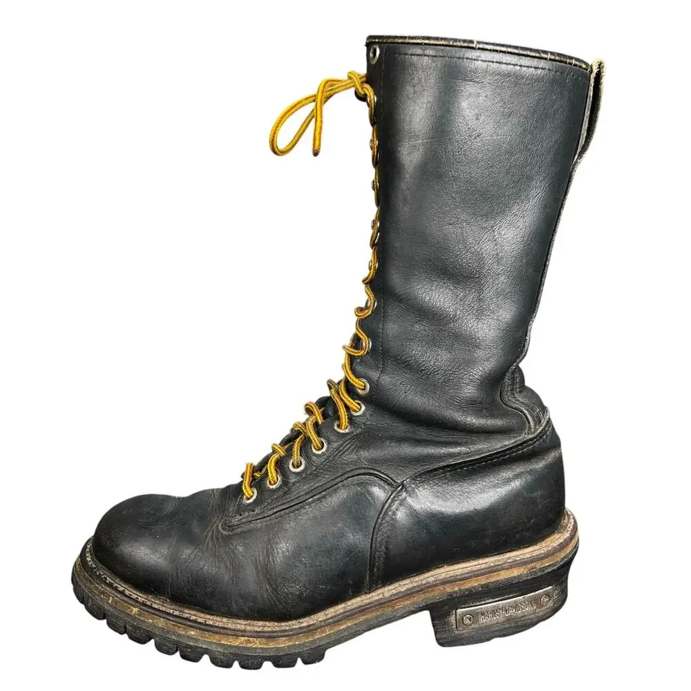 Vintage Red Wing Men’s Black Leather Logger Boots Size US 9 E